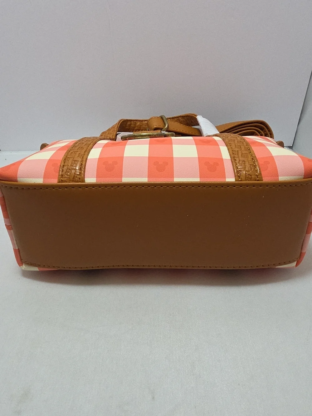 Loungefly Disney Mickey Mouse Gingham Picnic Basket Crossbody Bag NWT - Picture 6 of 6